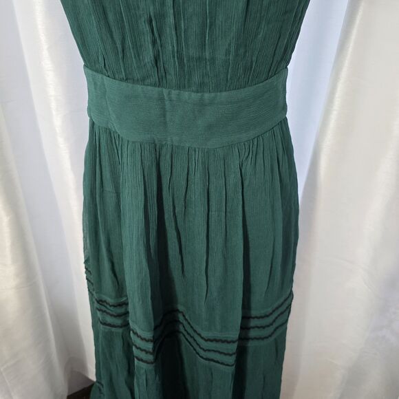 Boden Trim Detail Maxi Dress Deep Forest Green US 2 Womens Spring Photos Boho - Picture 3 of 12